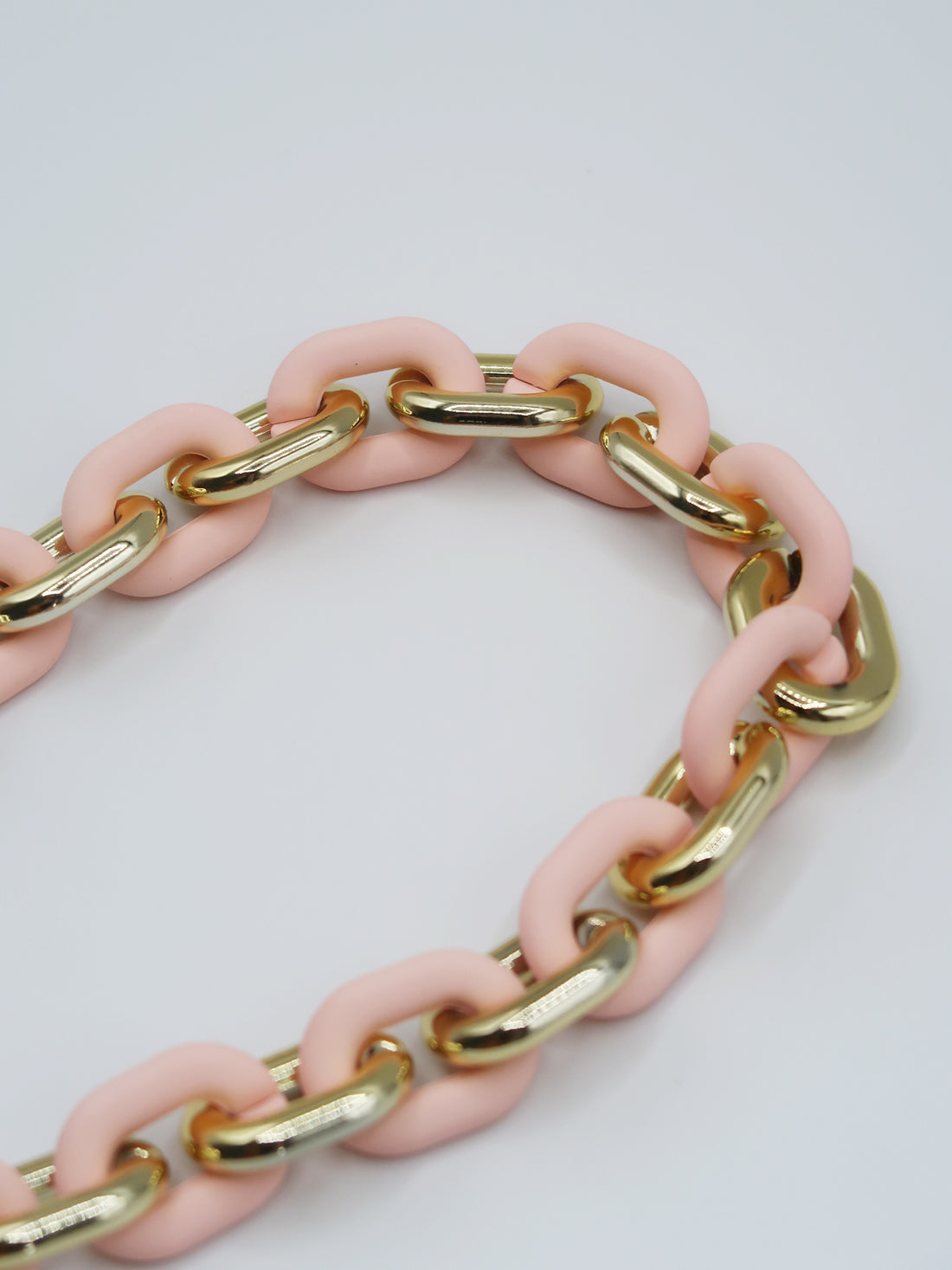 Harley - Gold and Pink Resin Link Bracelet Phone Chain With Golden Carabiners