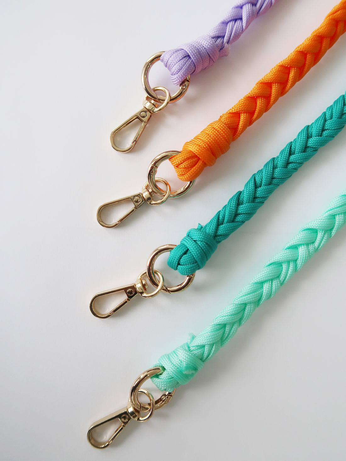 Stella - Braided Cord Phone Chain with Golden Carabiners