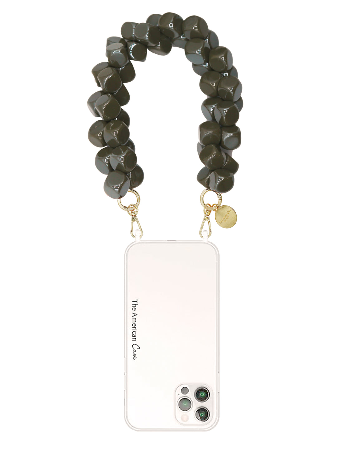 Estelle - Cubic Bead Bracelet Chain with Golden Carabiners