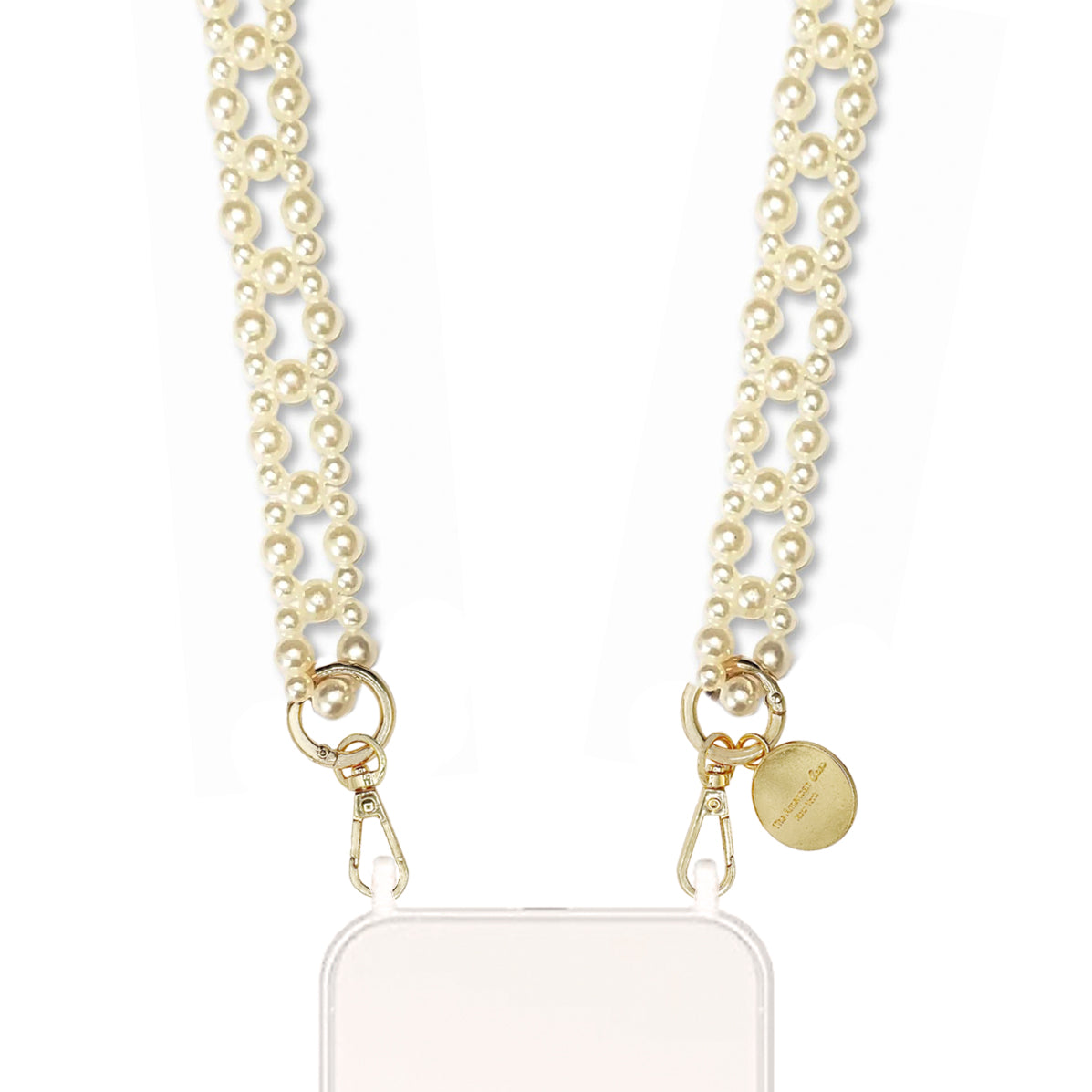 Aziza - Braided Pearl Chain with Golden Carabiners