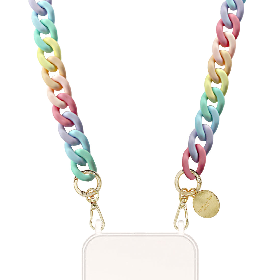Avery - Pastel Resin Crossbody Phone Chain with Golden Carabiners