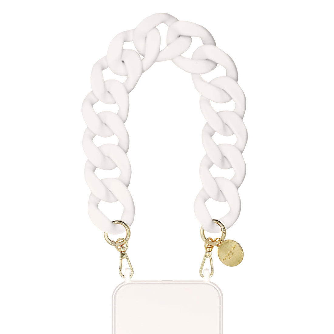 Tessa - Matte Resin Bracelet Phone Chain with Golden Carabiners