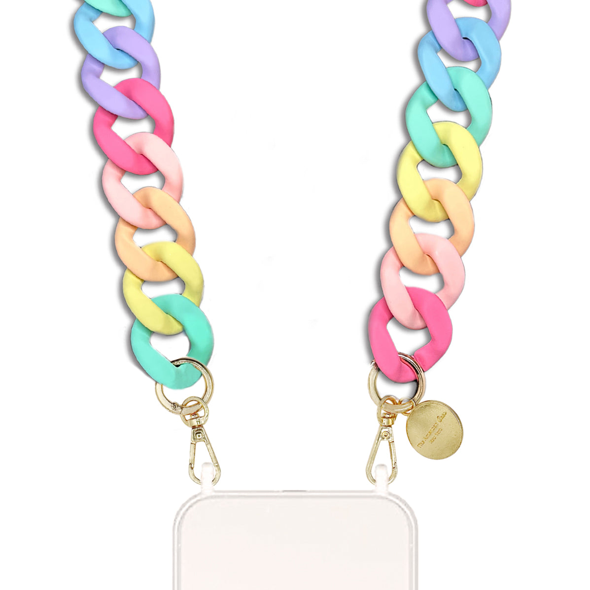 Tessa - Multi-color Crossbody Matte Resin Chain with Golden Carabiners