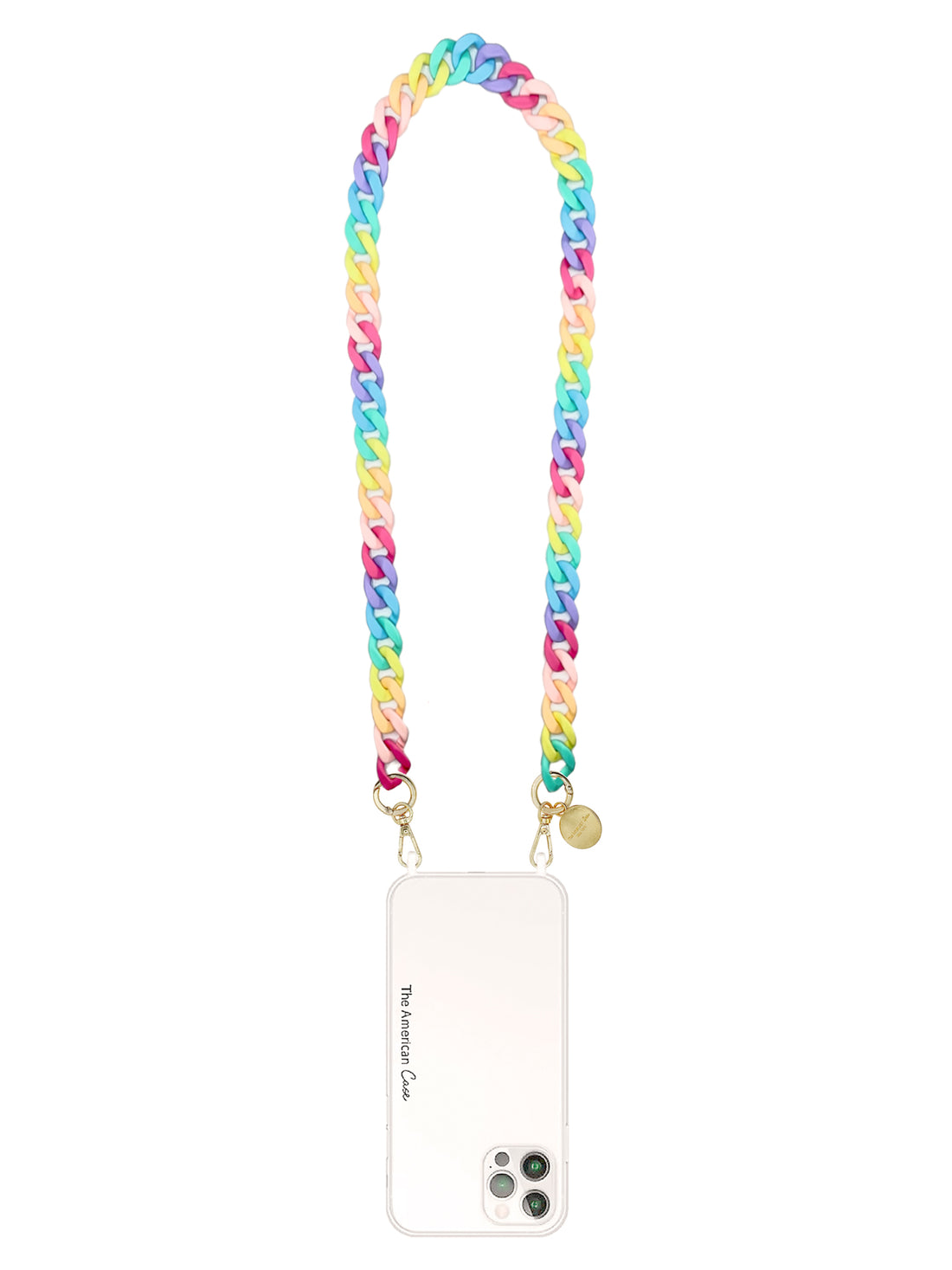 Tessa - Multi-color Crossbody Matte Resin Chain with Golden Carabiners