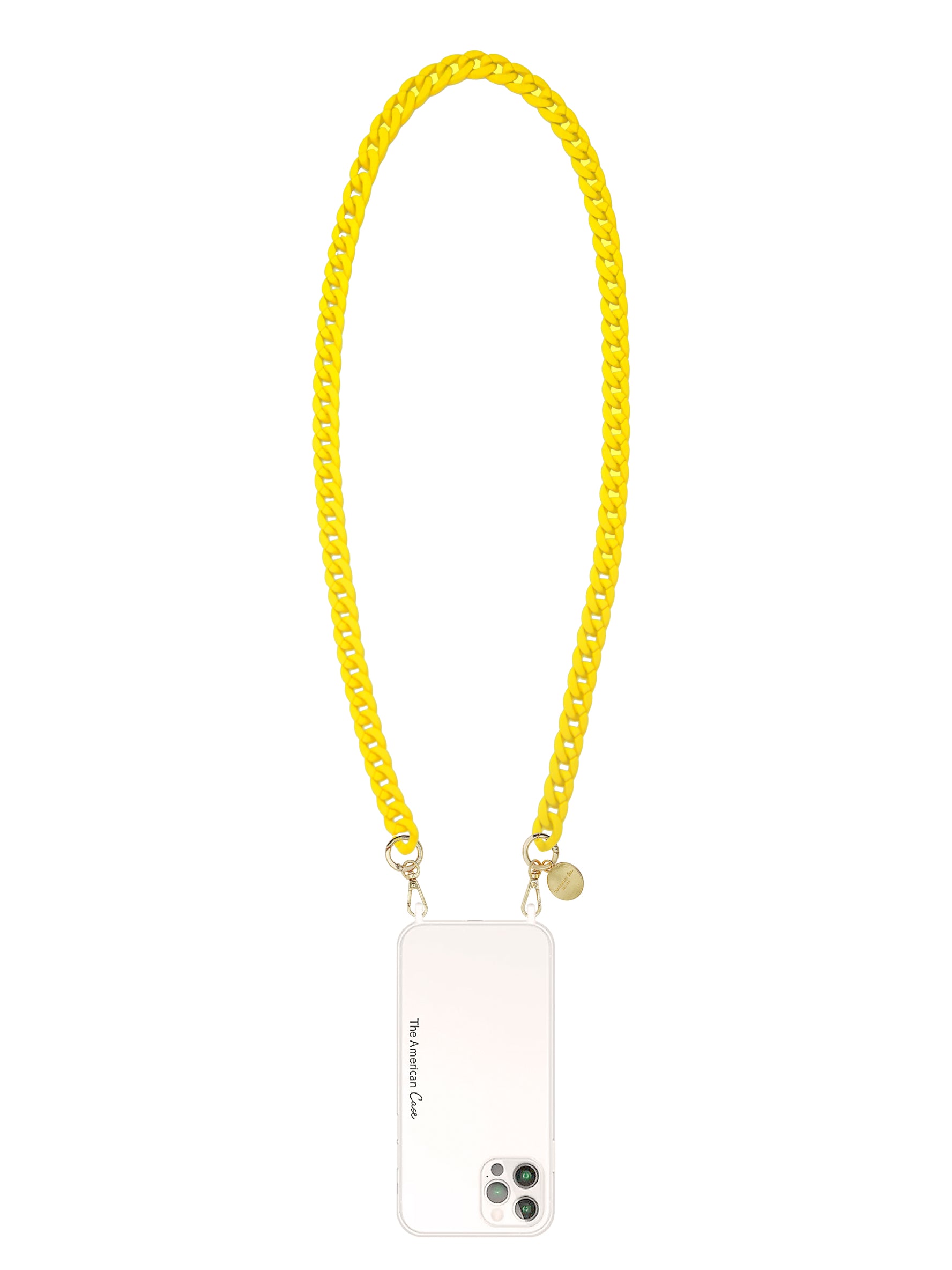 Madison - Crossbody Matte Resin Phone Chain with Golden Carabiners