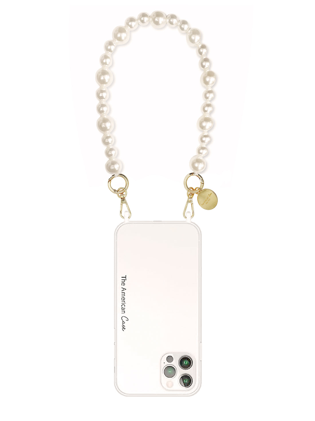 Sadie - Short Pearl Chain with Silver Carabiners