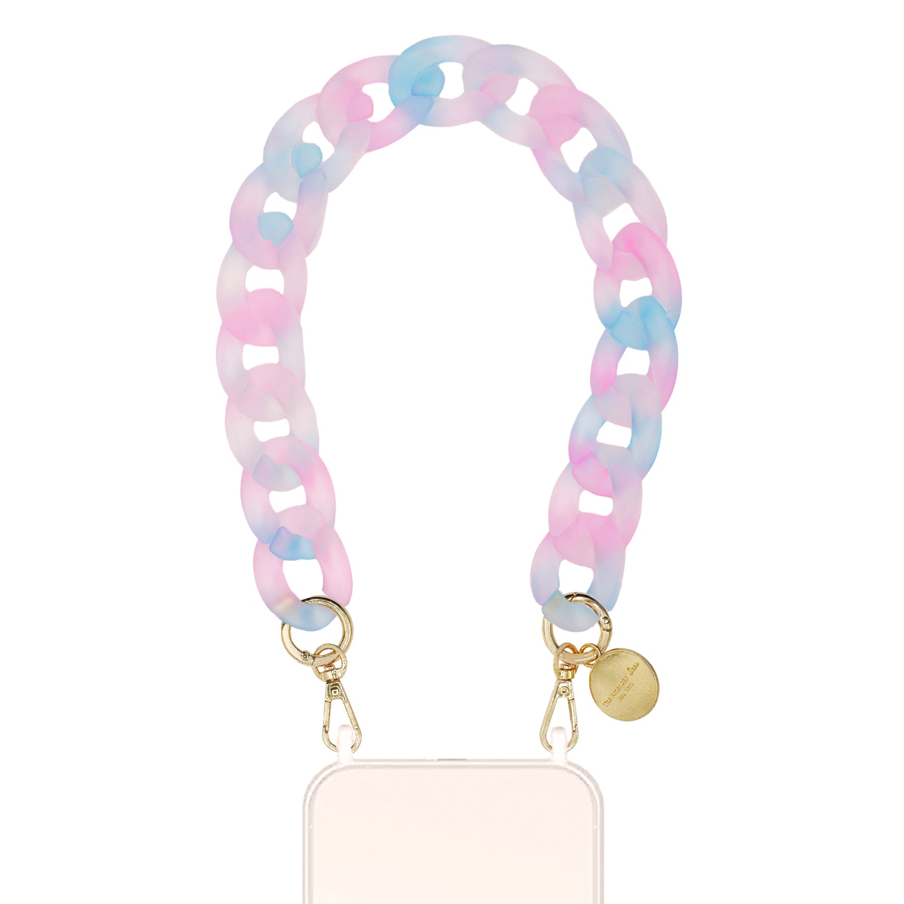 Icy - Resin Link Bracelet Phone Chain With Golden Carabiners