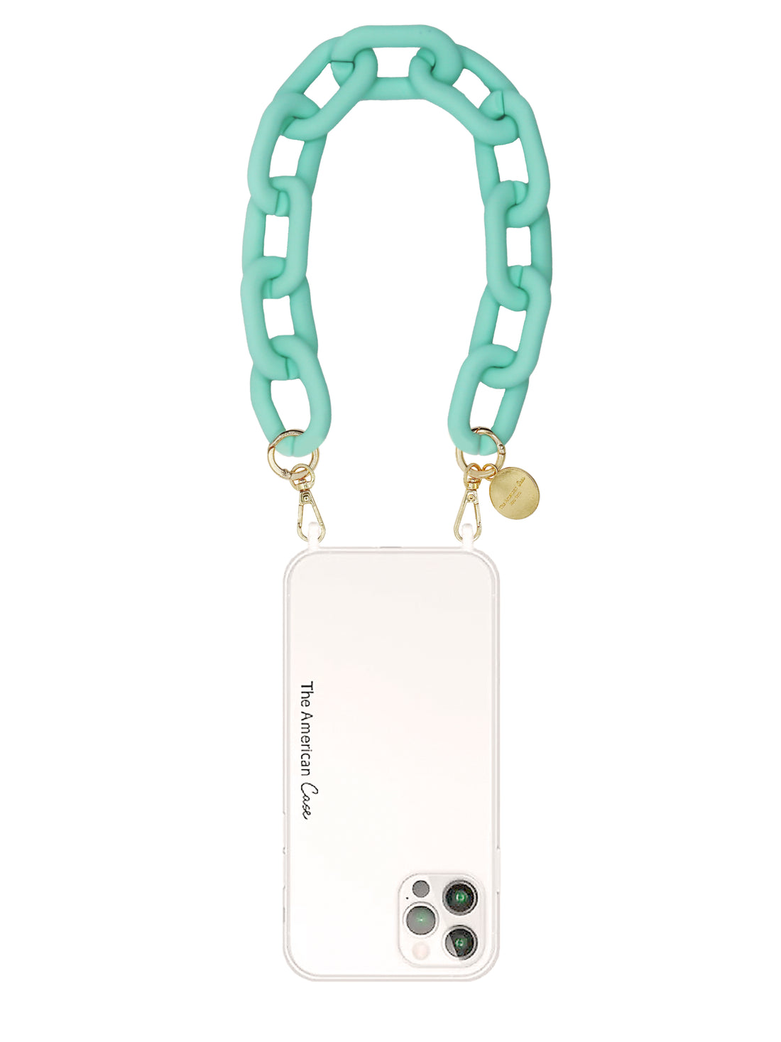 Nora - Pastel Color Resin Link Bracelet Phone Chain With Golden Carabiners