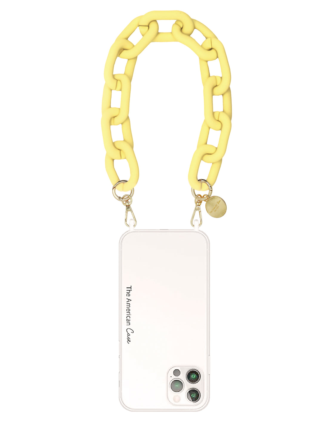 Nora - Pastel Color Resin Link Bracelet Phone Chain With Golden Carabiners