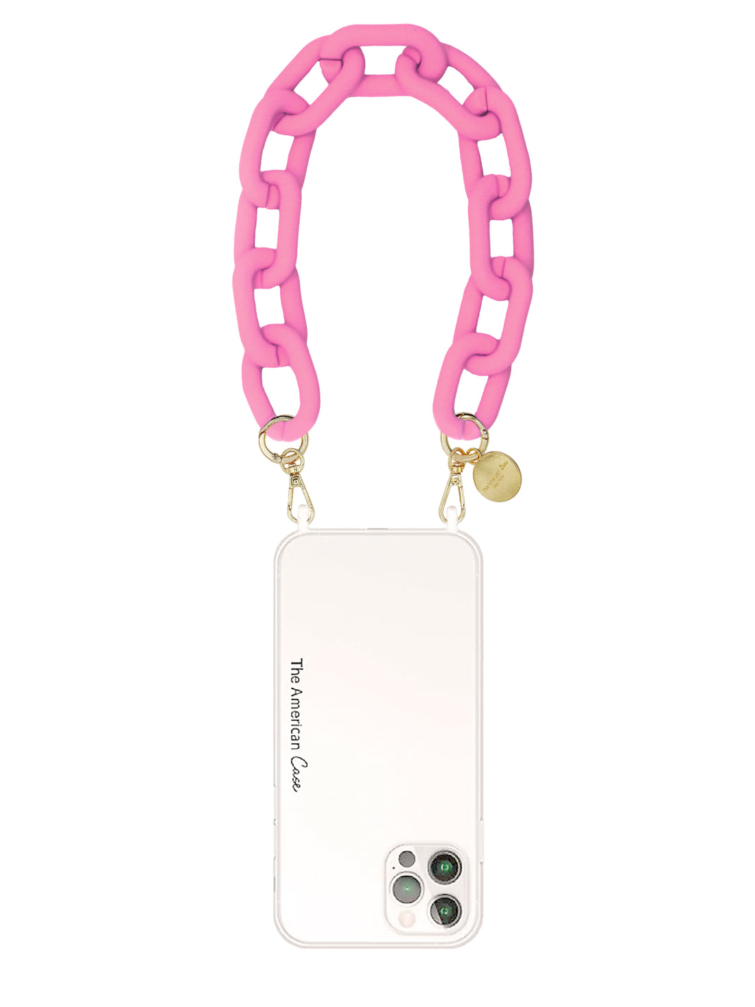 Nora - Pastel Color Resin Link Bracelet Phone Chain With Golden Carabiners