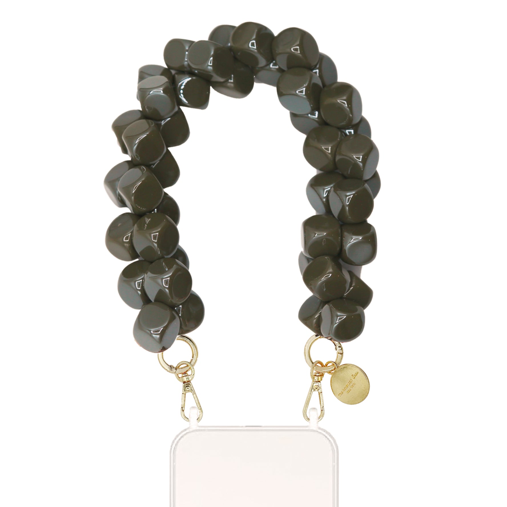 Estelle - Cubic Bead Bracelet Chain with Golden Carabiners
