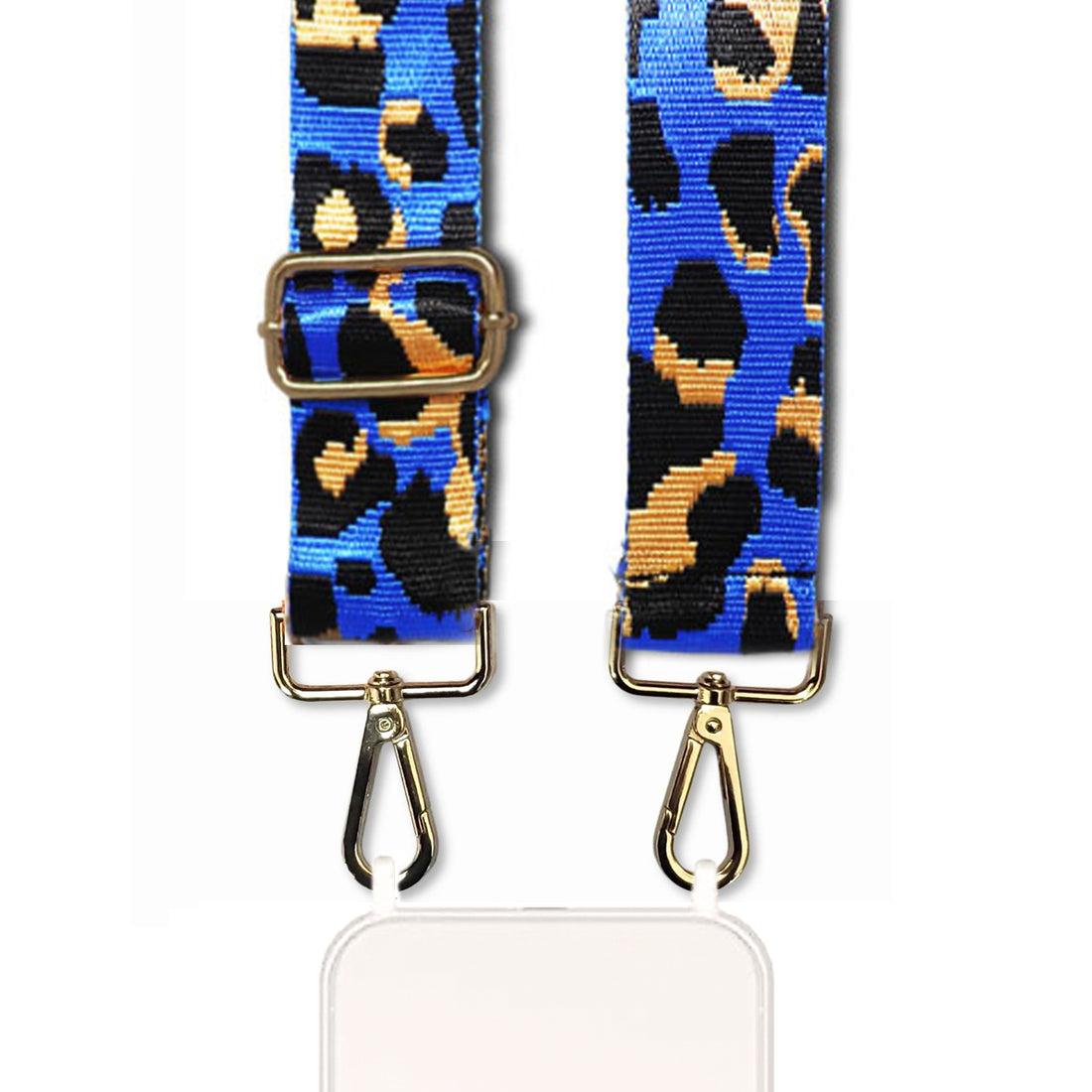 Zahara - Leopard Print Adjustable Strap with Golden Carabiners
