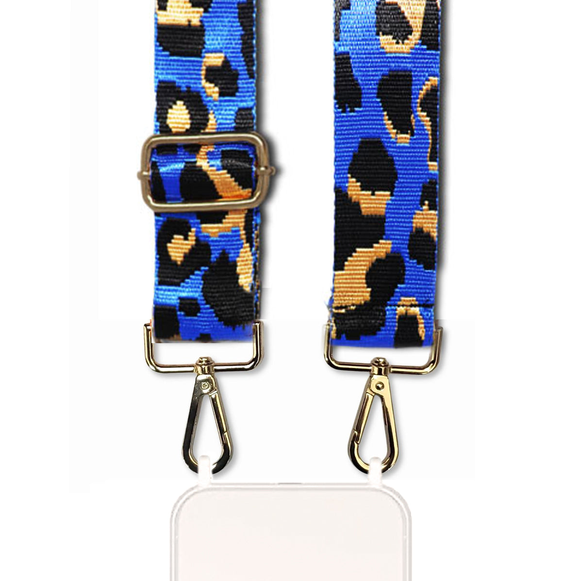 Zahara - Leopard Print Adjustable Strap with Golden Carabiners