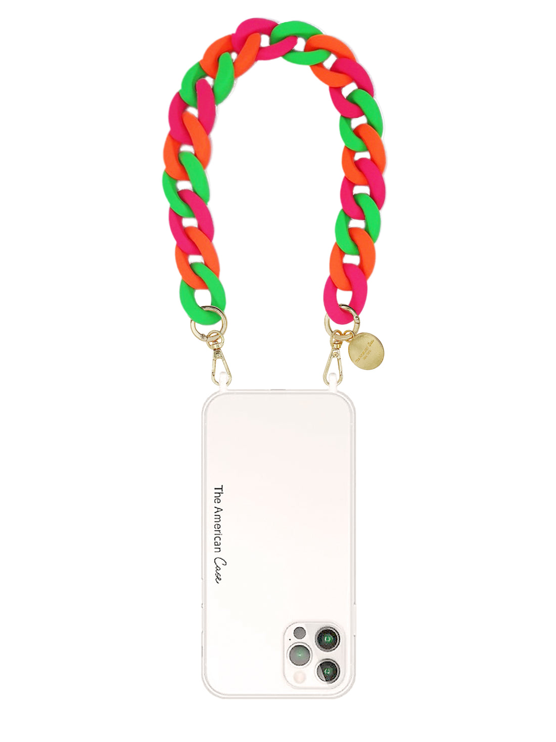 Magnolia - Colored Matt Resin Bracelet Phone Chain with Golden Carabiners