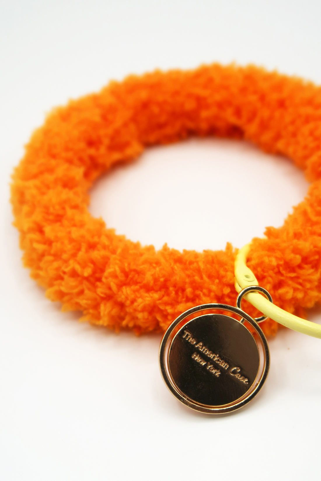 Carmen- Fuzzy Donut Ring with Golden Carabiners