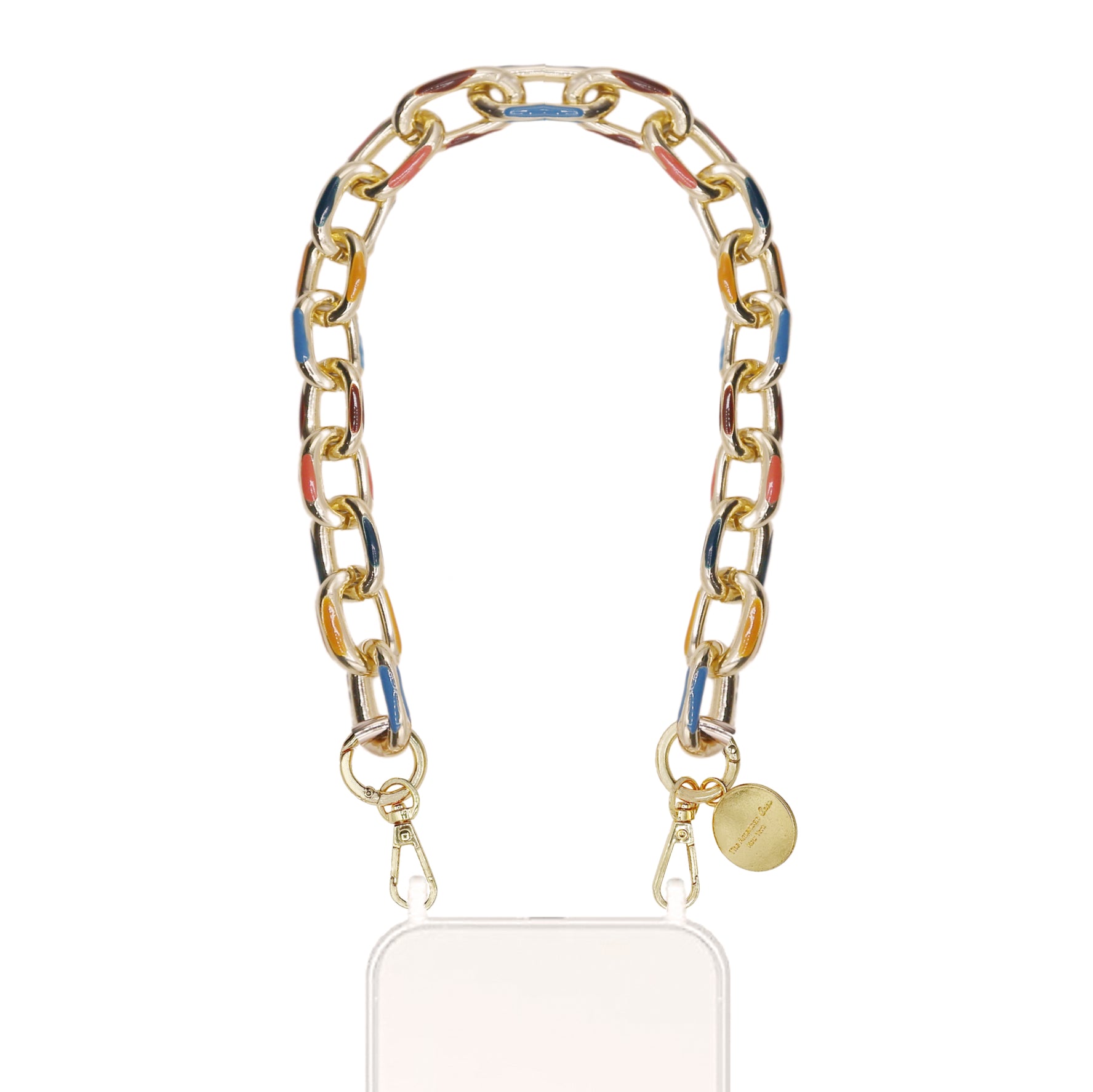 Edie - Colored Gold Link Bracelet Phone Chain With Carabiners