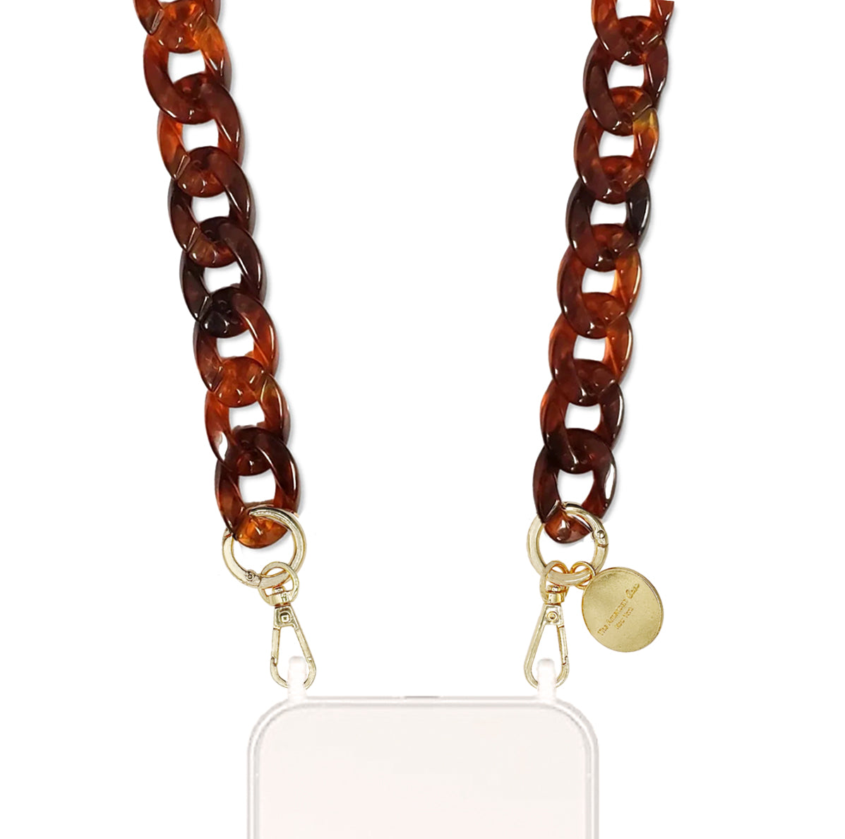 Taylor - Brown Resin Chain with Golden Carabiners