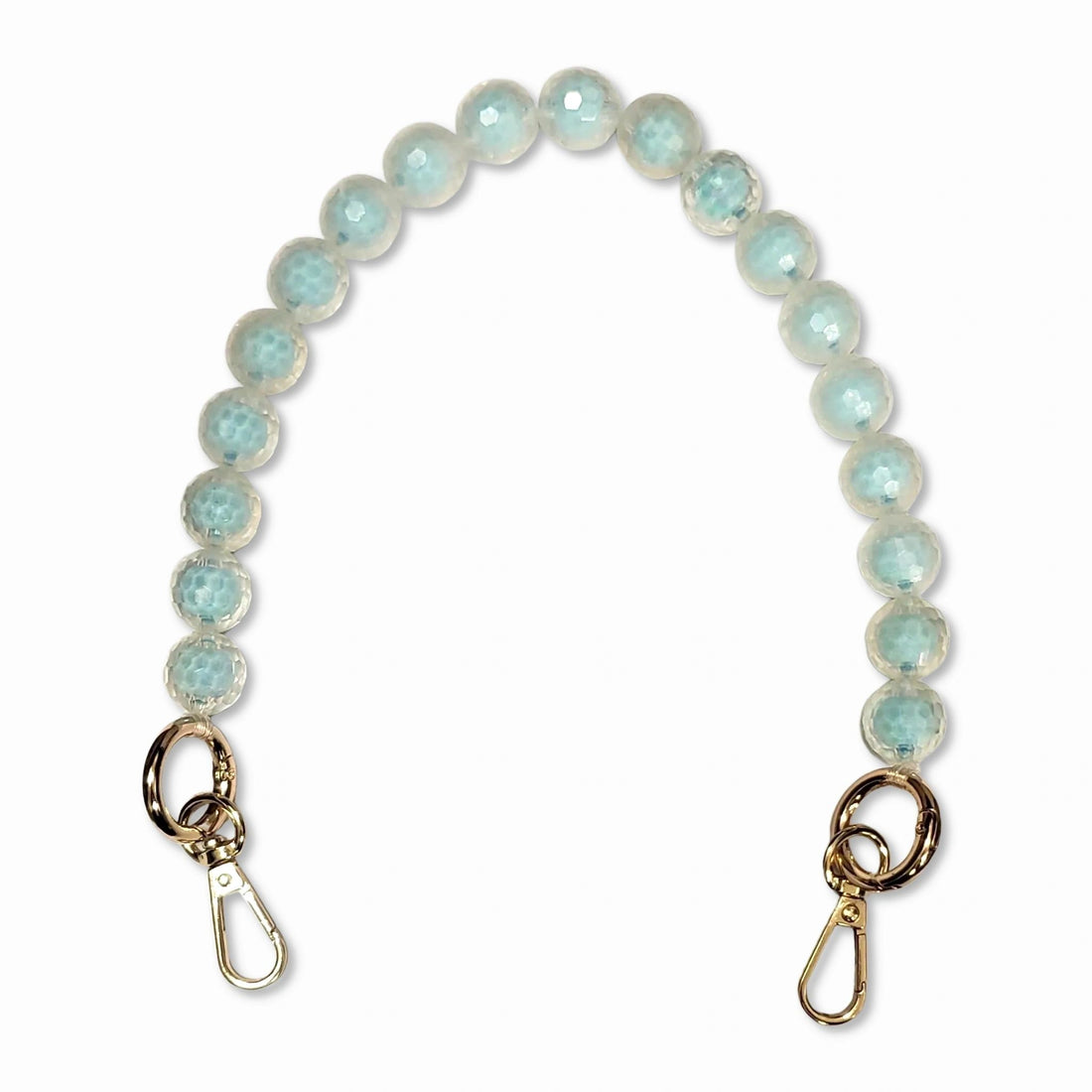 Summer - Holographic Reflection Bead Short Chain with Golden Carabiners