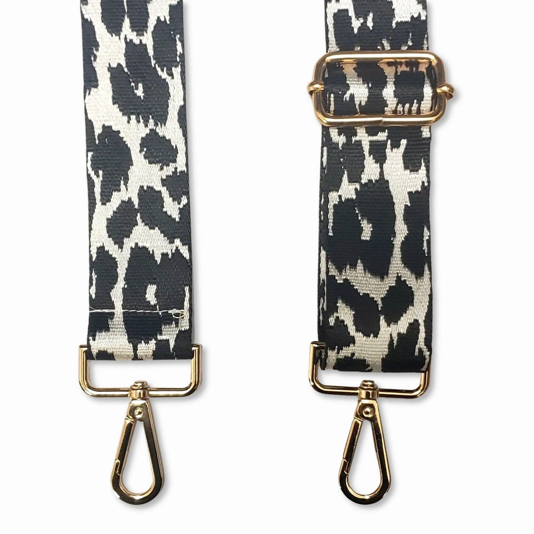 Adjustable leopard Print Strap with Golden Carabiners